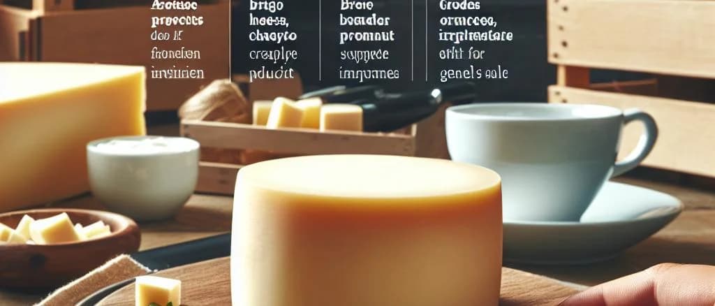 Variety of Provolone cheese blocks with natural packaging