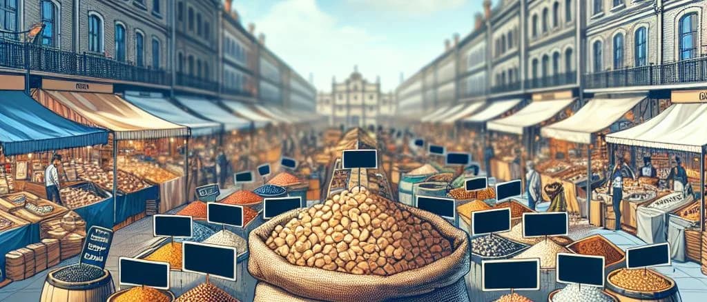 puffed grains products with varied packaging and background