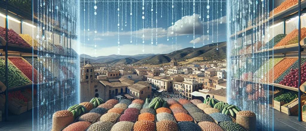 Assorted pulses including lentils, chickpeas, and beans against a rustic kitchen backdrop
