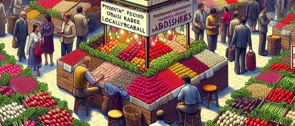 Fresh radishes in various packaging on wooden backgrounds