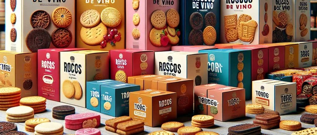 Assorted Roscos De Vino on elegant display with various packaging options