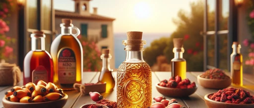 assorted rose hip products with different packaging variations