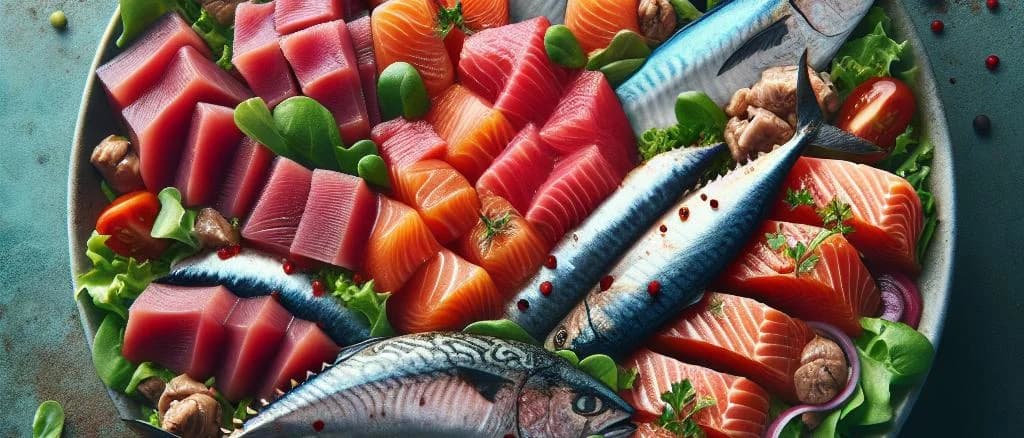 salads with fish assortment