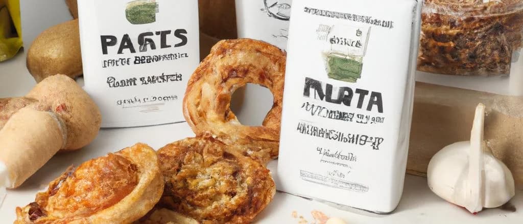 an assortment of salty palmiers in different packaging on a rustic wooden table