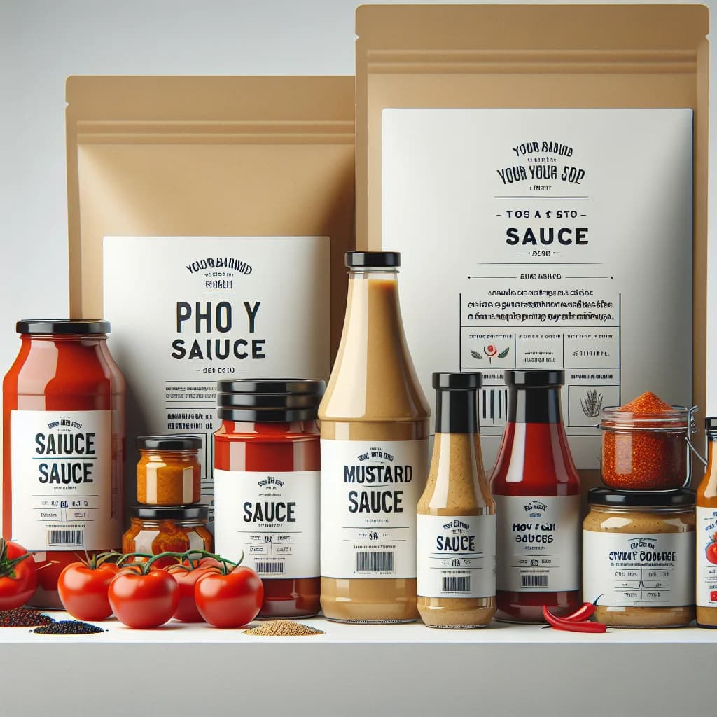 varied sauce packaging for B2B sourcing, including private label, bulk, and wholesale options