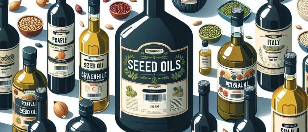 Assorted seed oil bottles and packaging options