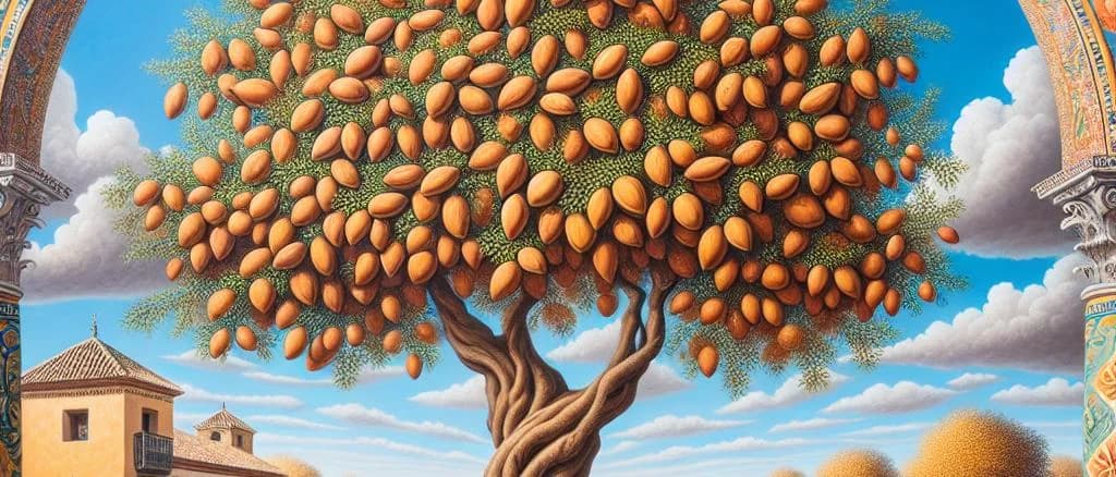 Shelled Almonds on Neutral Background