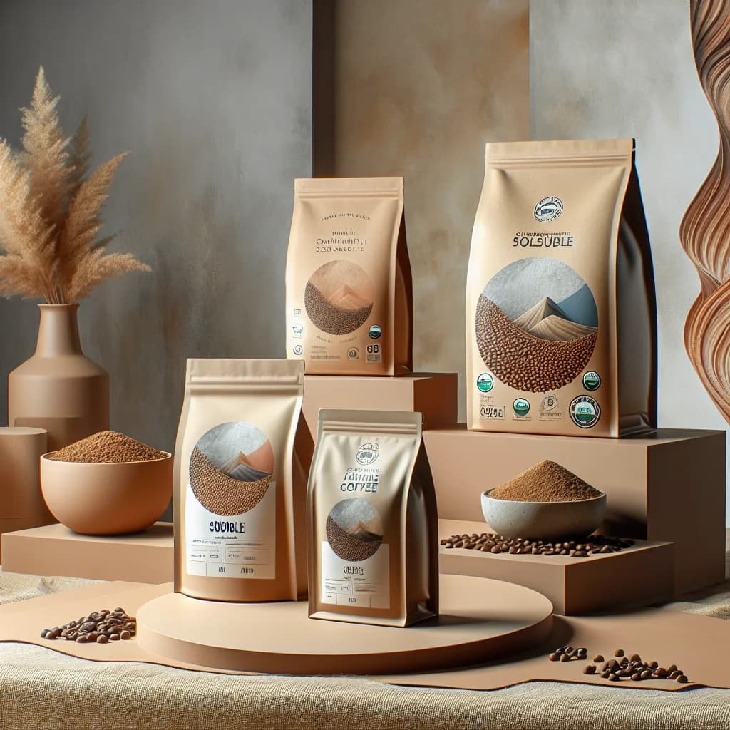 variety of soluble coffee options in premium packaging for B2B buyers