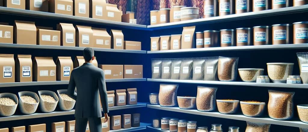 various sorghum grain packages with different background settings