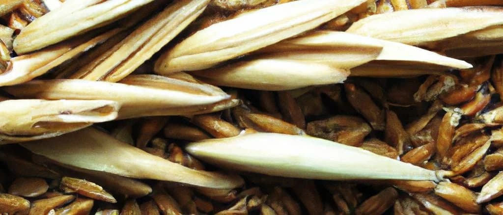 various spelts grain products on wooden background