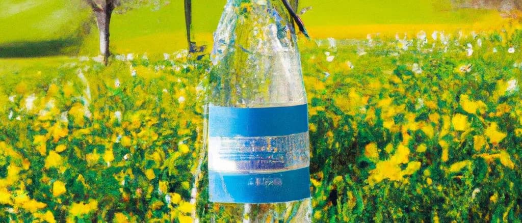 Various spring water bottles on a natural background showcasing brands and packaging.