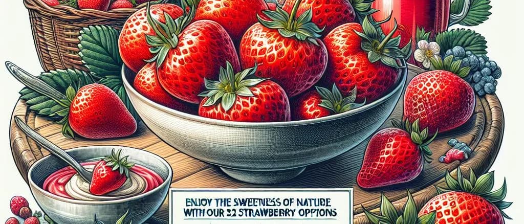 Assorted strawberry product variations with diverse packaging