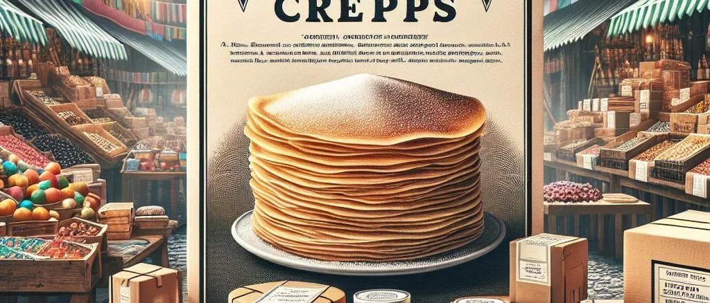 Variety of sugared crêpes on different plates with distinctive designs