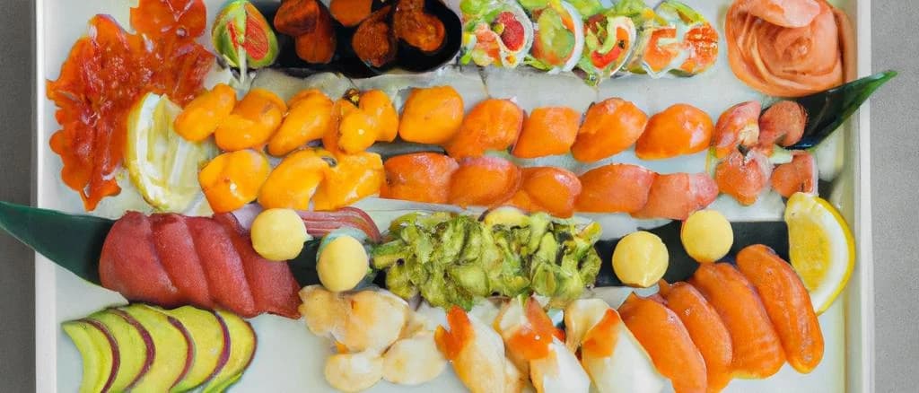 Sushi Medley assortment with various packaging options in a modern setting