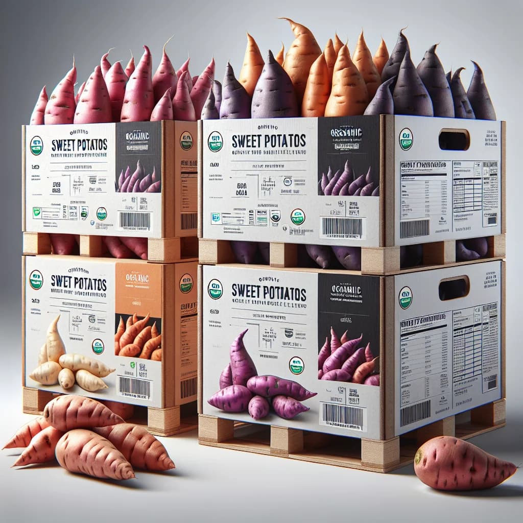 varieties of sweet potatoes with professional packaging for B2B buyers