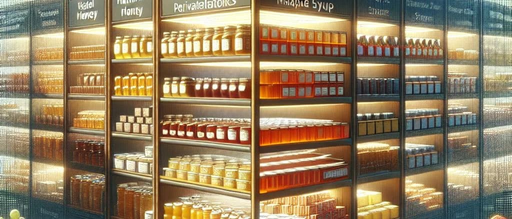 Variety of sweeteners in different packaging and forms