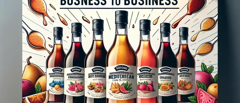 Assortment of syrup bottles in various packaging, displayed on a wooden background