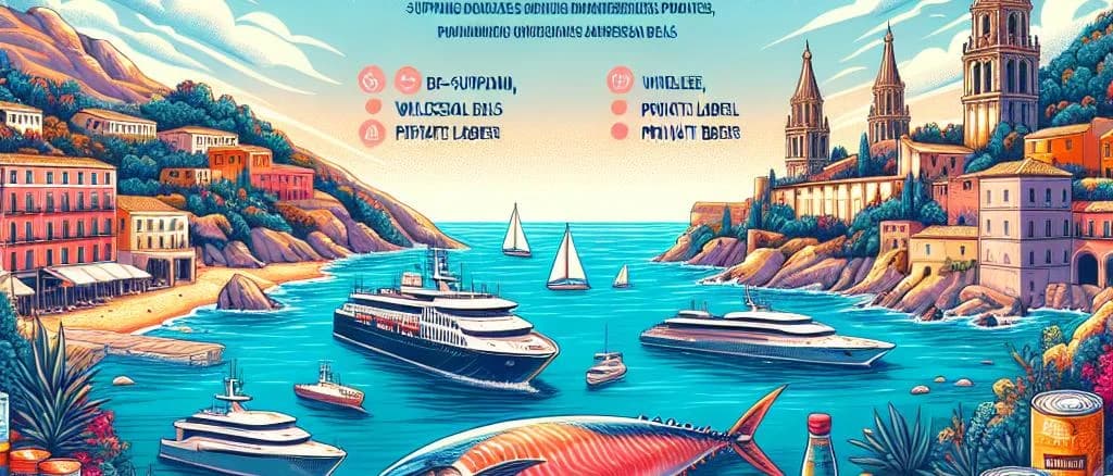 Tuna In Brine cans ready for wholesale, showing variety in packaging and sizes