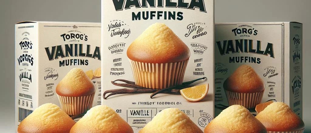 Assorted Vanilla Muffins on display with different packaging options