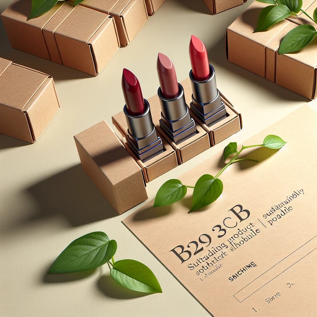 sleek packaging of vegan lipsticks in various vibrant shades, showcasing eco-friendly and cruelty-free design