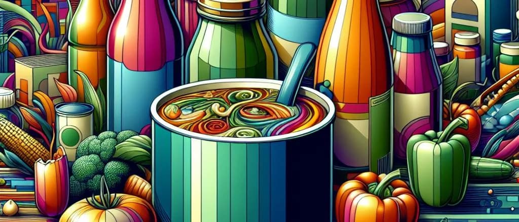 vegetable broth packaging with variety of flavors and certifications