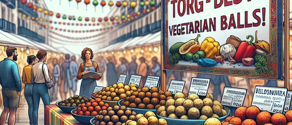 Assorted vegetarian balls in various natural settings without people