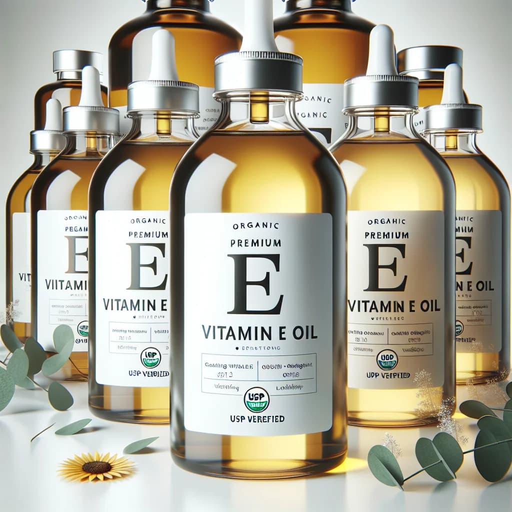 premium vitamin E oil bottles showcasing different packaging variations for B2B sourcing