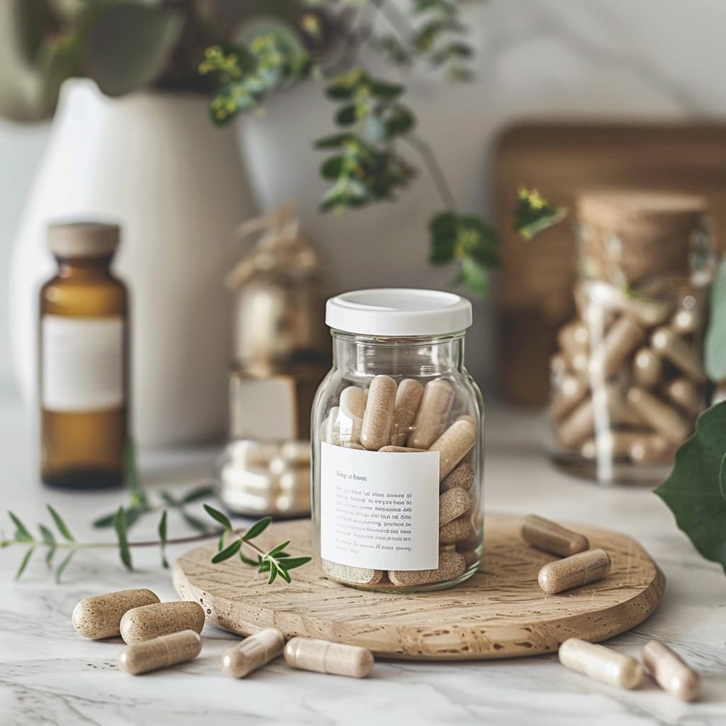 assorted vitamin bottles on a shelf with varied packaging
