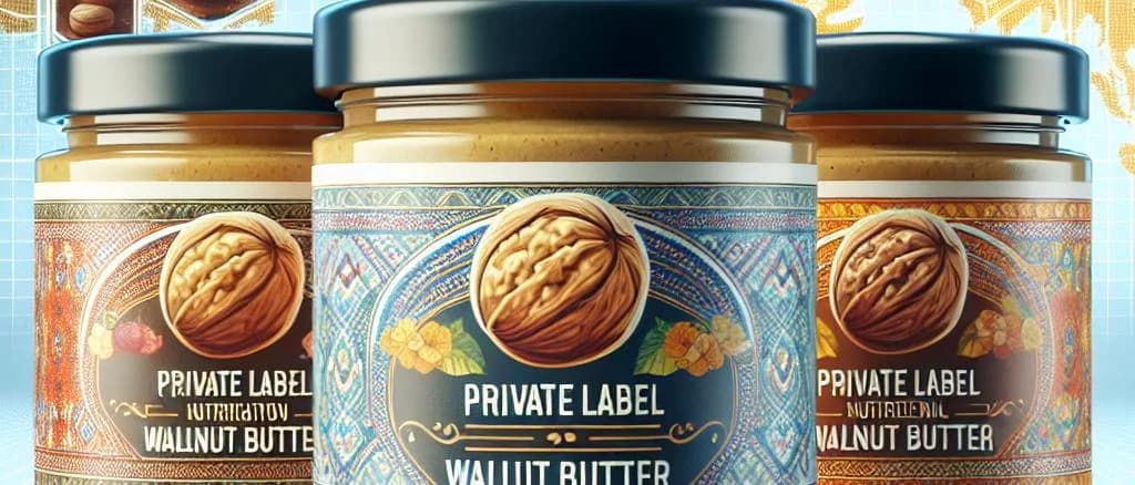 Collection of walnut butter jars with different packaging styles