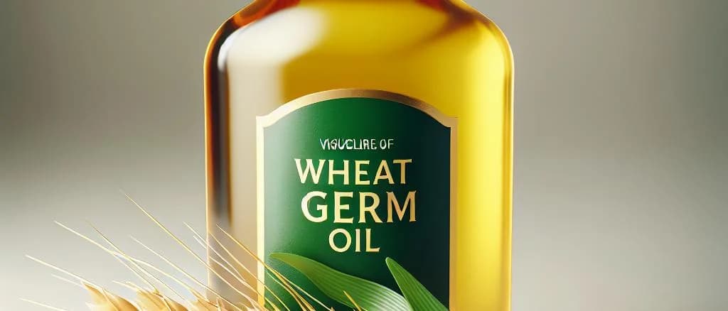 assortment of wheat germ oil bottles on wooden table