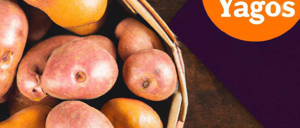 Different varieties of yam potatoes displayed on a wooden table