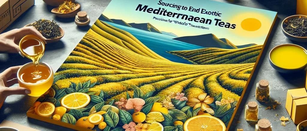 Various yellow teas with elegant packaging on wooden table