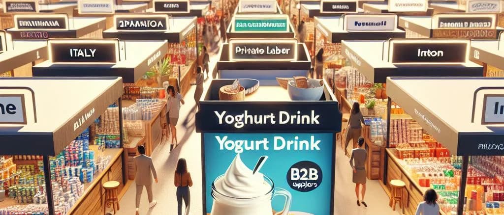 yoghurt drink variety on neutral background