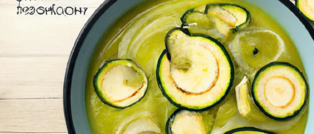 Assorted zucchini soup varieties with different packaging and backgrounds