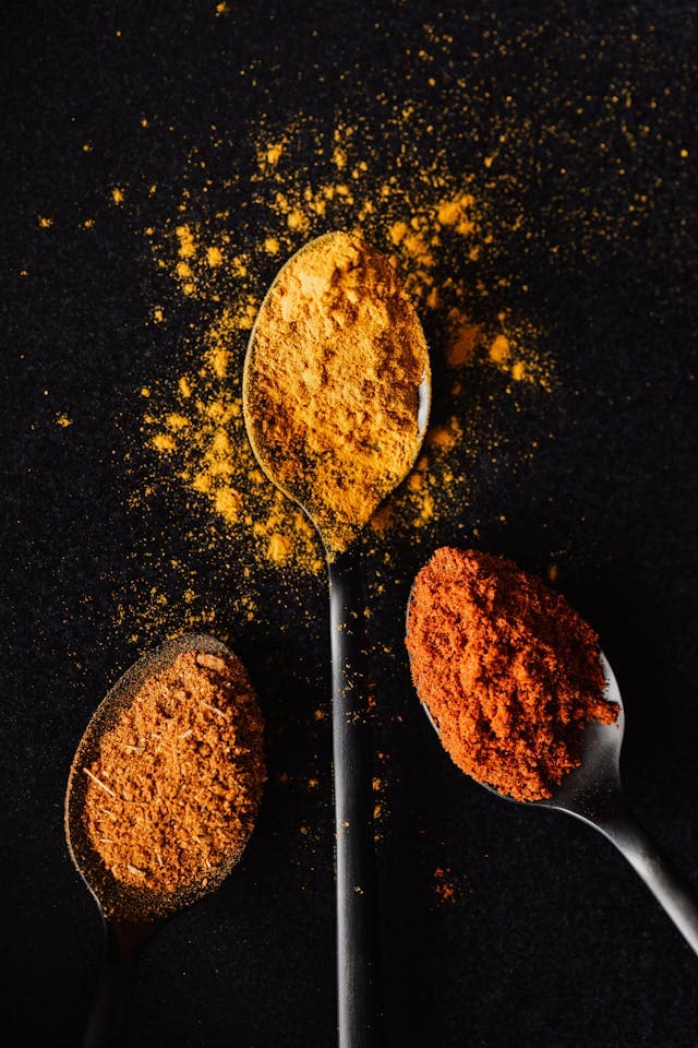 spices on spoons
