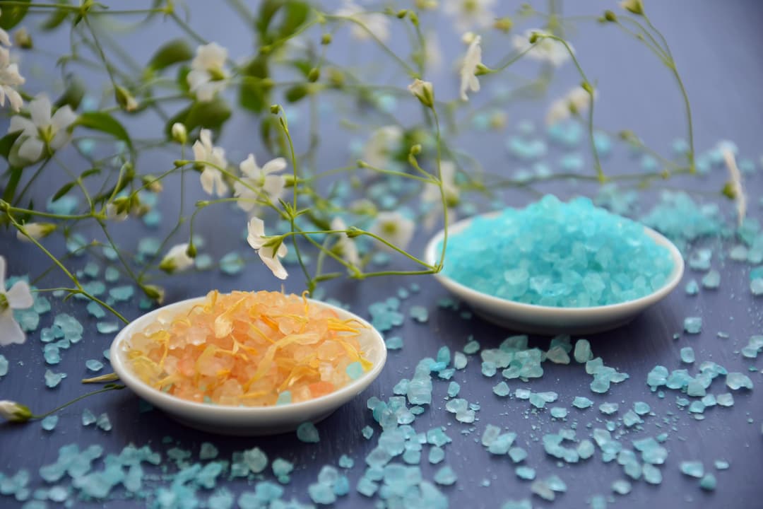 different colorful salts