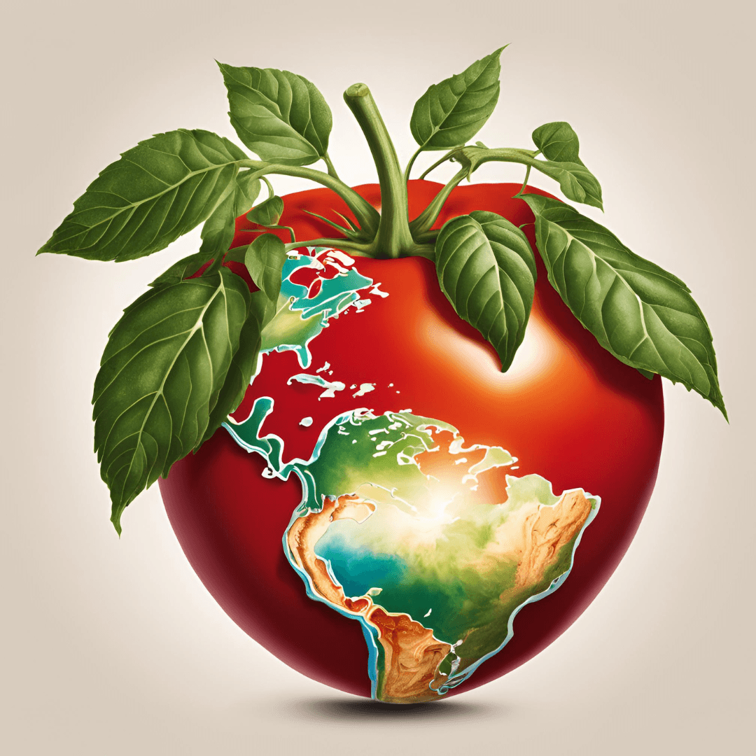 Tomato shaped like a globe