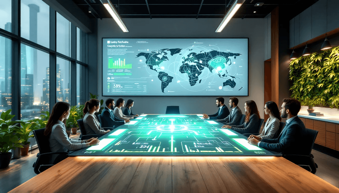 A team working on implementing sustainable procurement practices