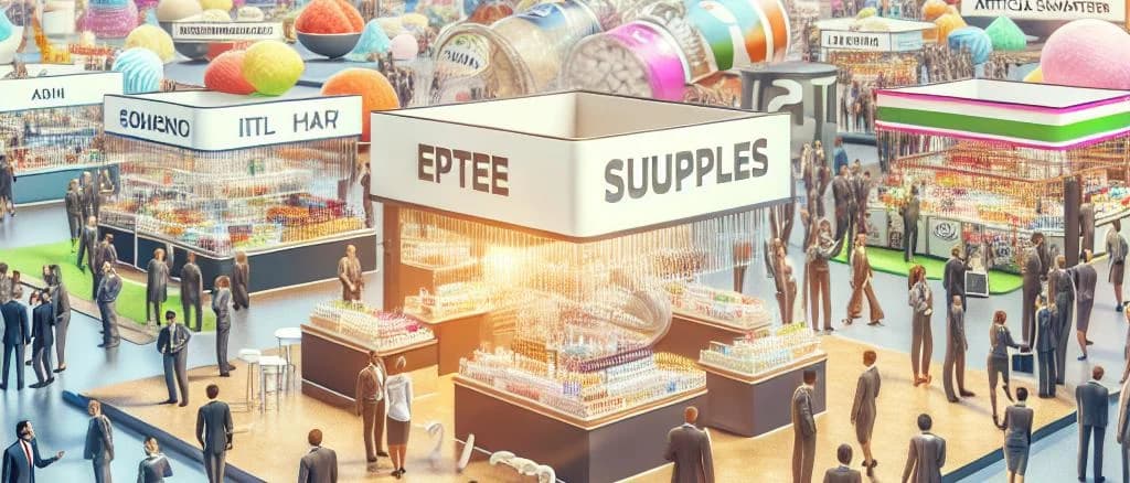 assorted artificial sugar substitute packets on different colored backgrounds