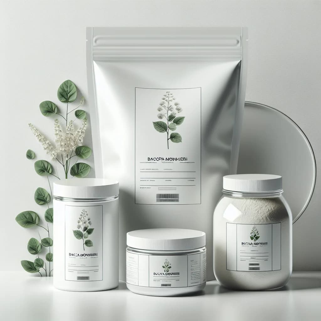 Premium Bacopa Monnieri Extract packaging in bulk and private label containers
