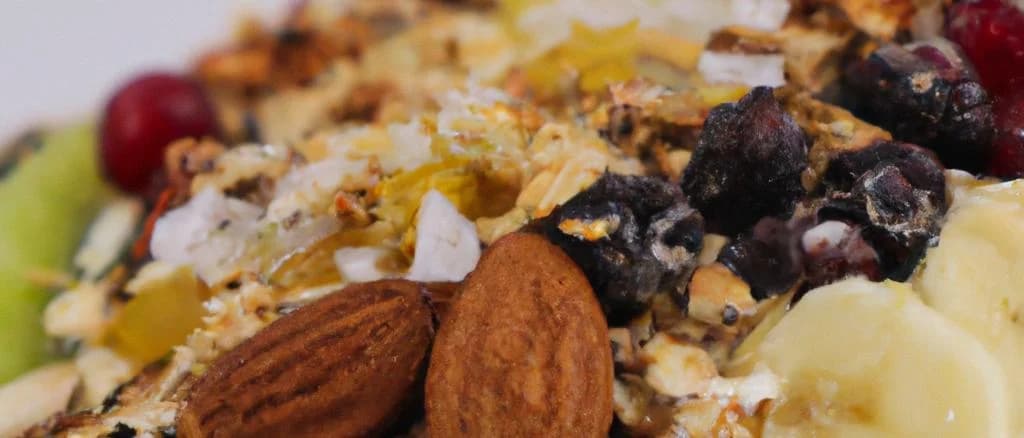 bircher-style muesli variations with packaging on natural background