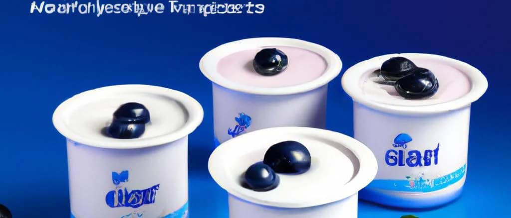Assortment of blueberry soy yogurts in varied packaging