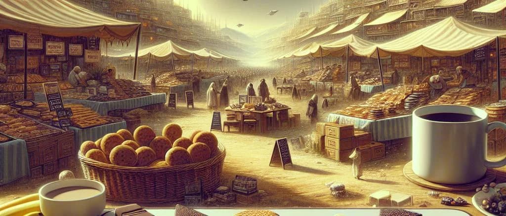 breakfast biscuit with chocolate assortment on modern backdrop