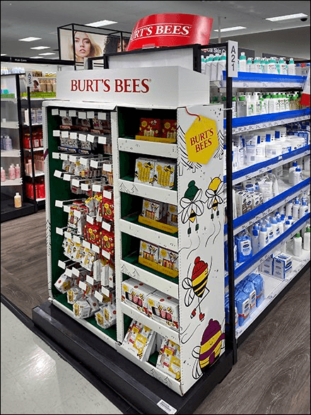 Burts Bees Natural Beauty Essentials Brand Showcase Endcap