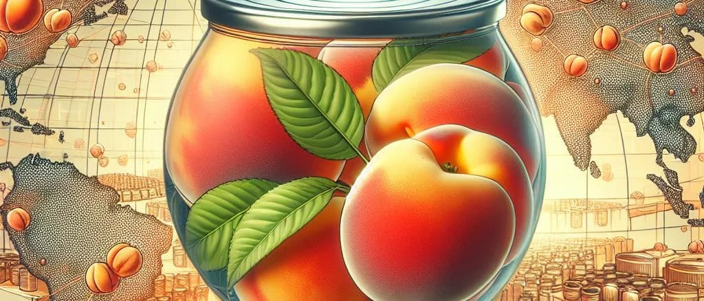 Canned drained peaches in light syrup variations on a wooden background