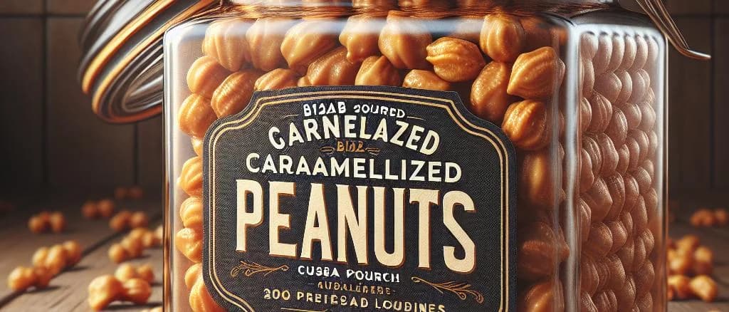 varied packaging of caramelized peanuts with different flavors