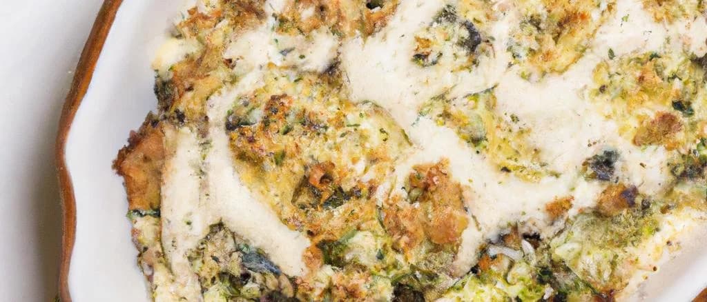 Delicious cauliflower gratins with varying toppings on a rustic wooden table