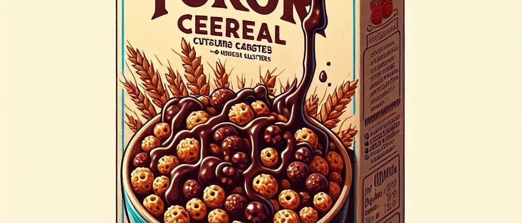 Assorted cereal clusters with chocolate on a wooden table