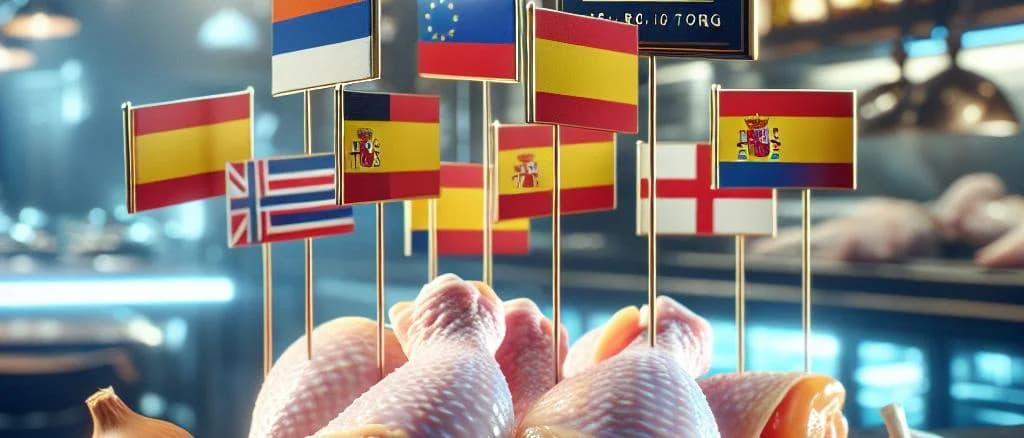 raw chicken high leg meat displayed on a wooden cutting board with packaging options