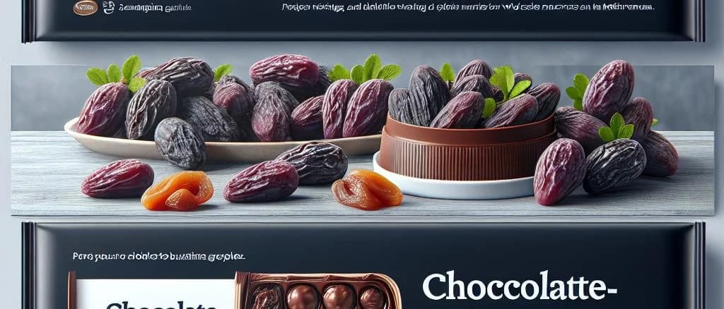 chocolate-covered prunes with varied packaging options